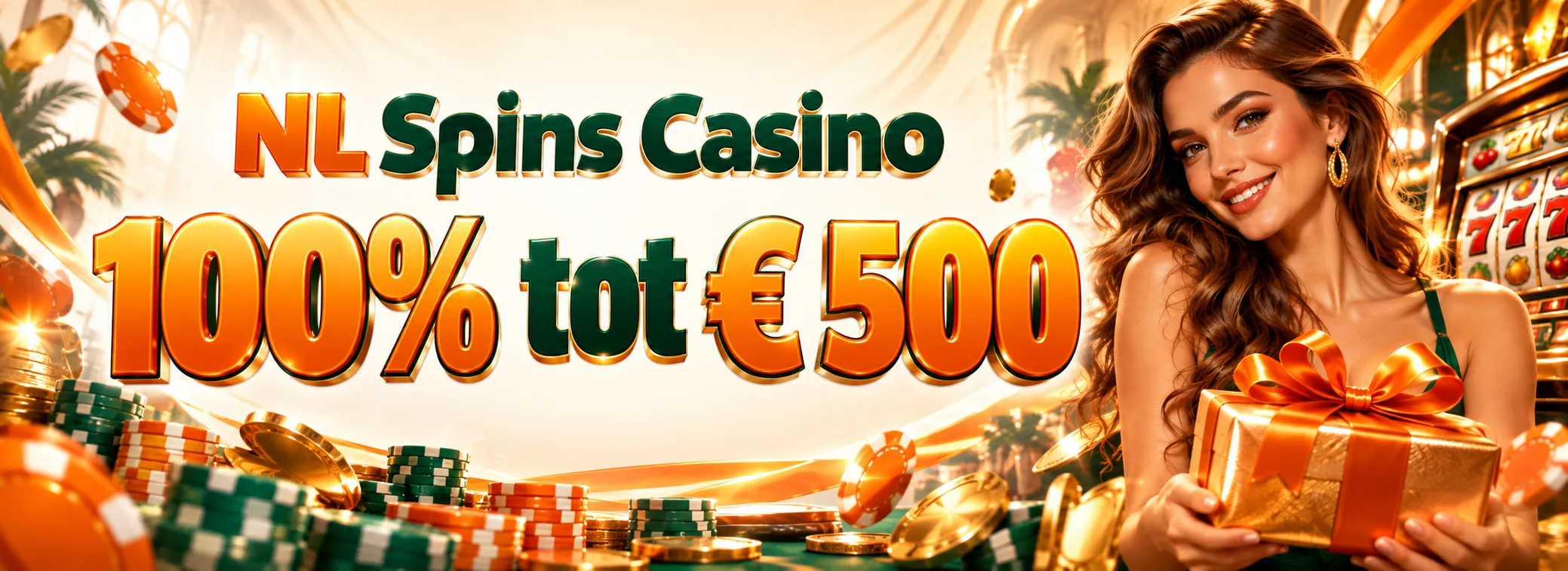 250 gratis spins + 100% tot € 500