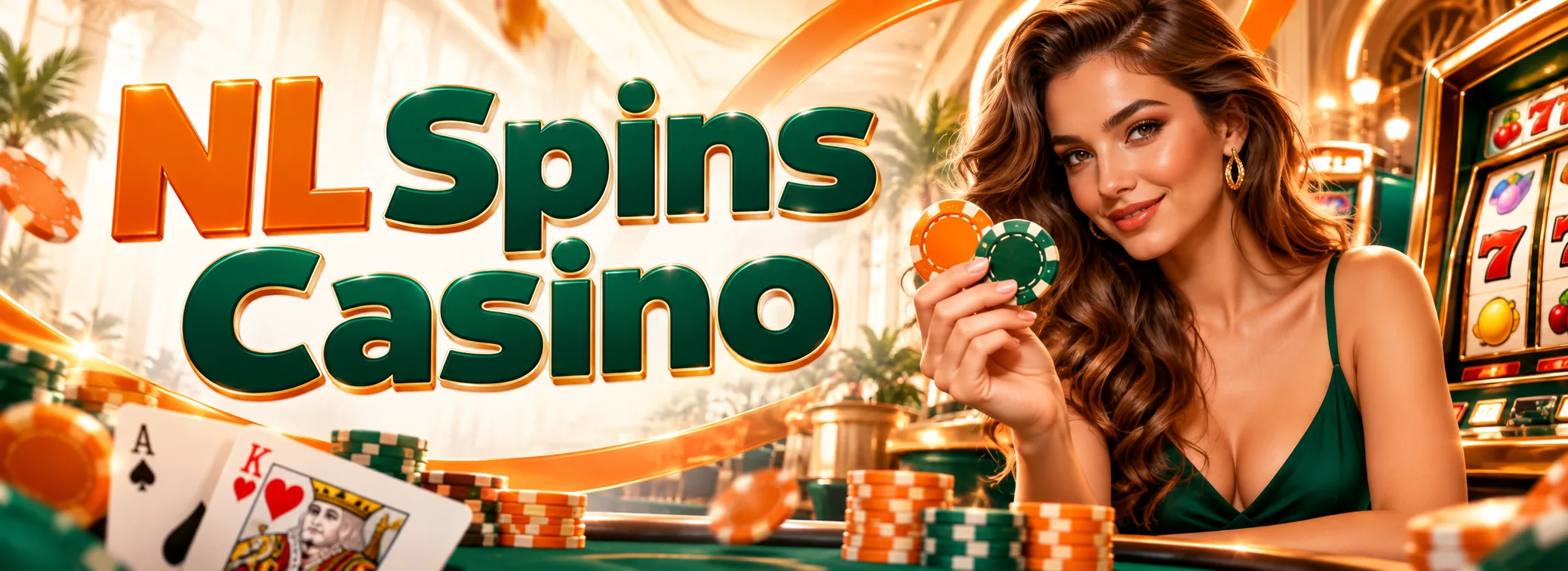 NL Spins Casino welkomstbanner met 250 gratis spins en klassieke gokkasten